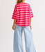 BISOUS Stripes SS  T-Shirt (Pink/Neon Pink)