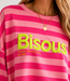 BISOUS Stripes SS  T-Shirt (Pink/Neon Pink)
