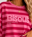 BISOUS Stripes SS  T-Shirt (Pink/Red)