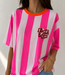 IBIZA BEACH Stripes T-Shirt (Neon Pink/Light Pink)
