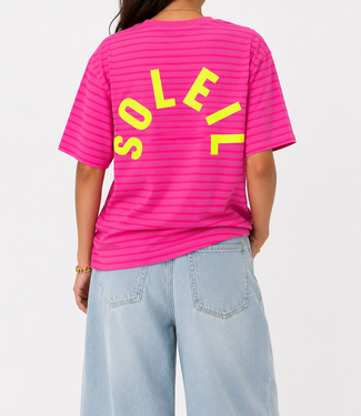SOLEIL Stripes T-Shirt (Hot Pink/Pink)
