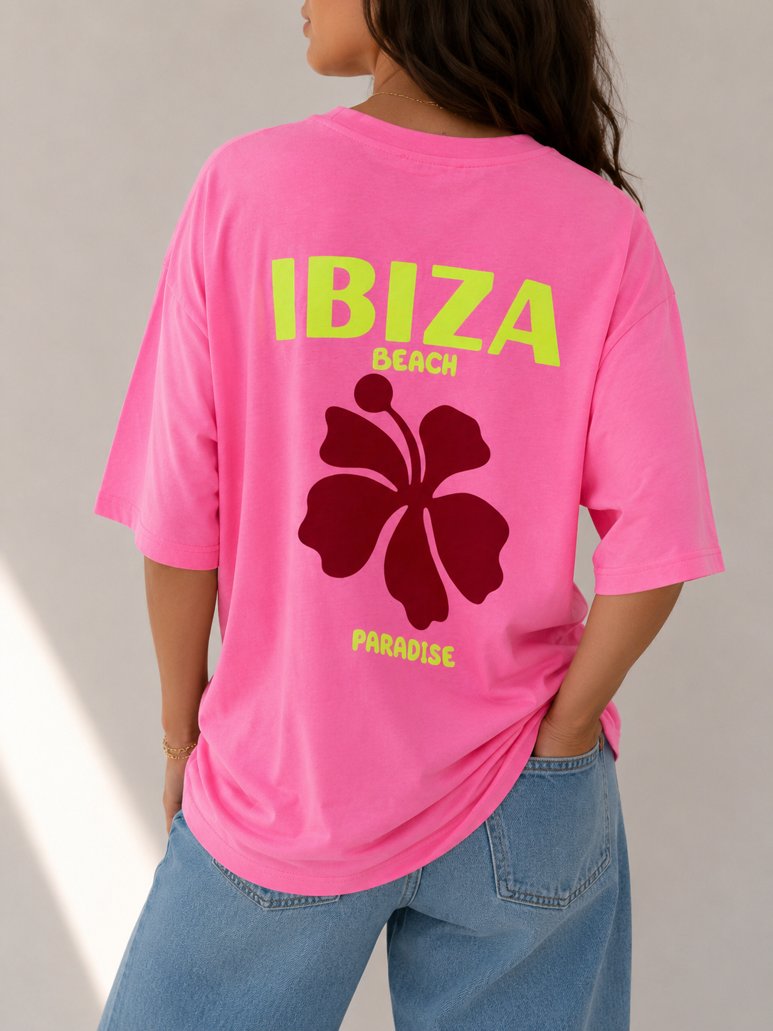 IBIZA FLOWER T-Shirt (Neon Pink)
