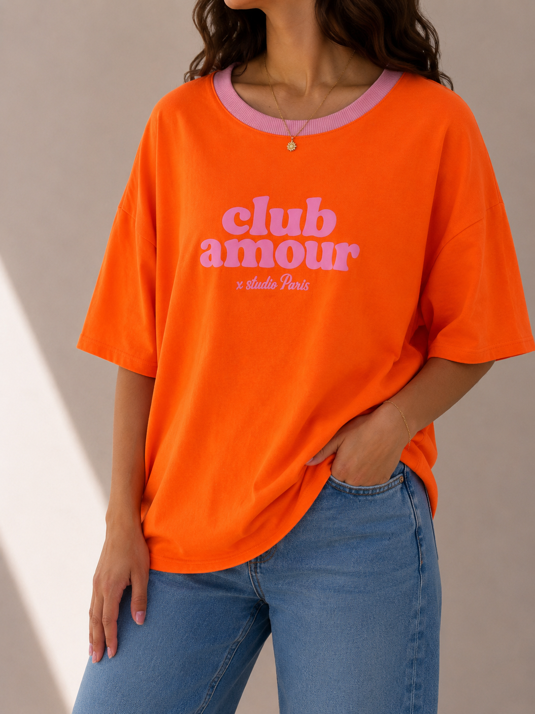 CLUB AMOUR  SS Shirt (Neon Orange)