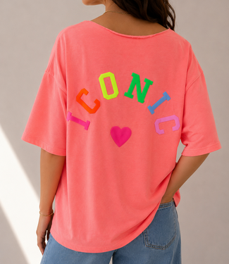ICONIC SS Shirt (Neon Coral)