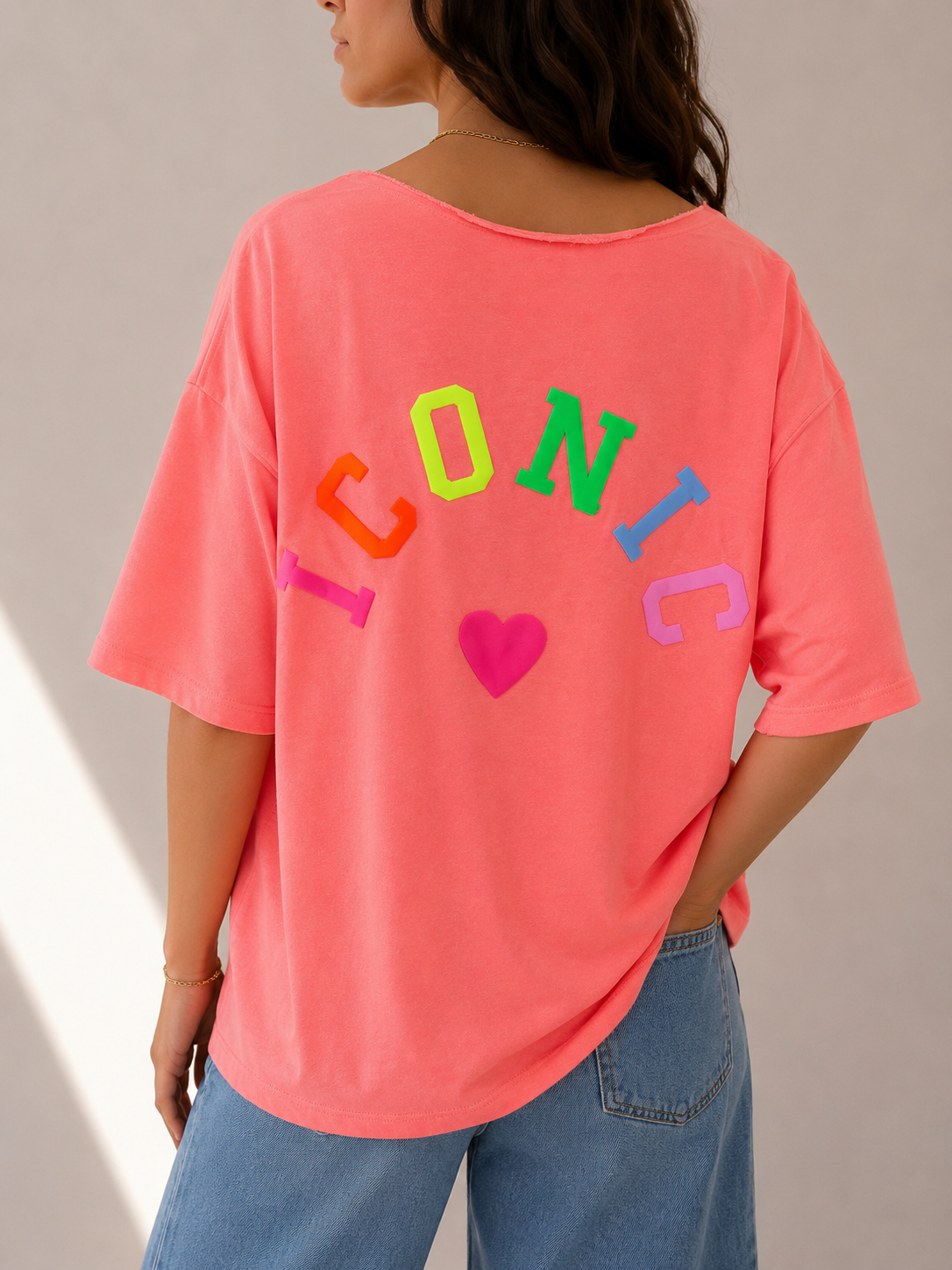 ICONIC SS Shirt (Neon Coral)