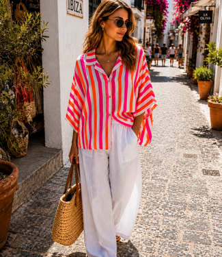 CARMEN Blouse (Fluo Stripes)