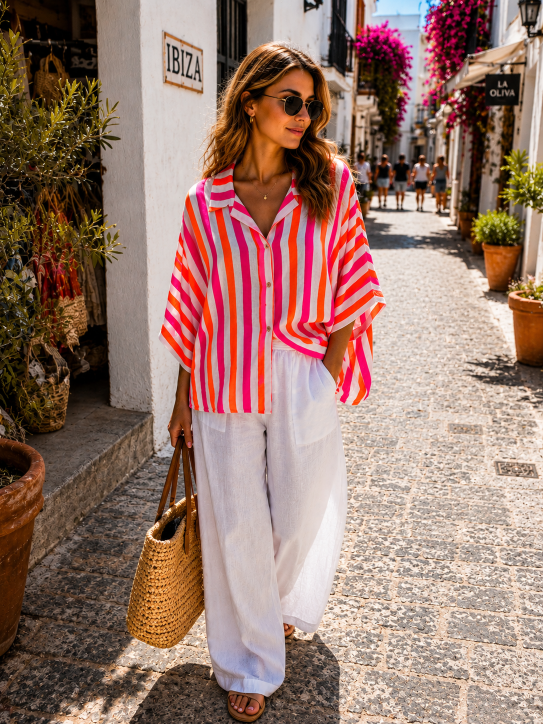 CARMEN Blouse (Fluo Stripes)