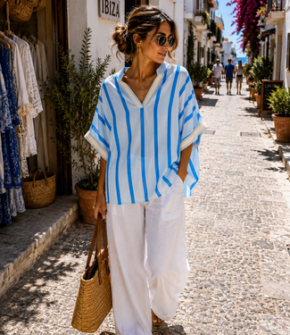 ELENA Stripes Topje (Light Blue/Ocean)