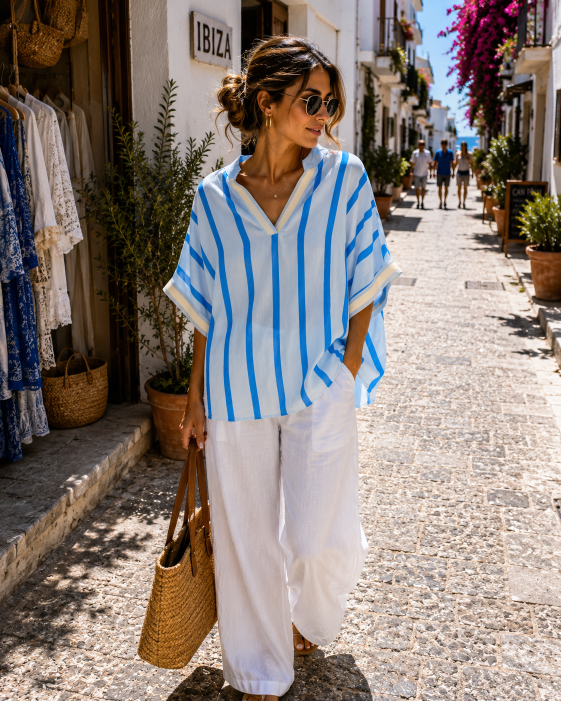 ELENA Stripes Topje (Light Blue/Ocean)