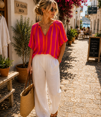 OLIVIA Stripes Topje (Fushia/Coral)