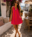 CARLOTA Stripes Midi Dress (Fuschia/Coral)