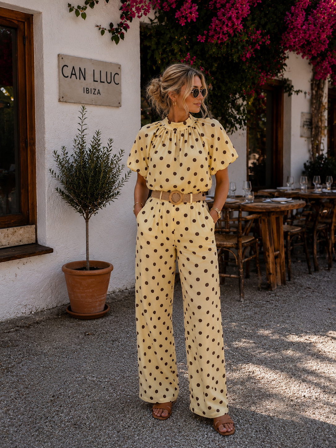 NOA POLKADOTS Pants (Yellow/Brown)
