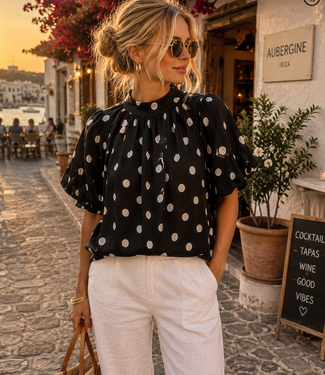 NOA POLKADOTS Topje (Black/White)