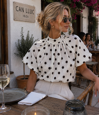 NOA POLKADOTS Topje (White/Black)