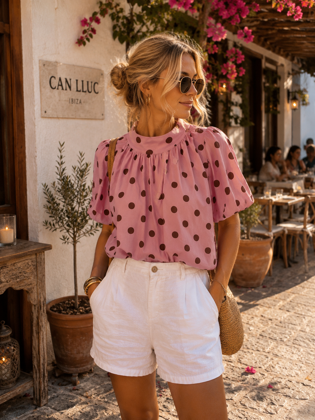 NOA POLKADOTS Topje (Pink/Brown)
