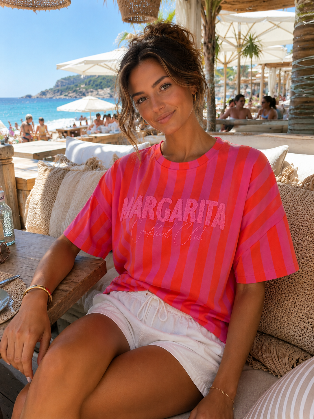 MARGARITA Club SS Sweater (Pink/Neon Coral)