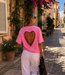 OPEN HEART SHIRT (Light Pink/Neon Pink)