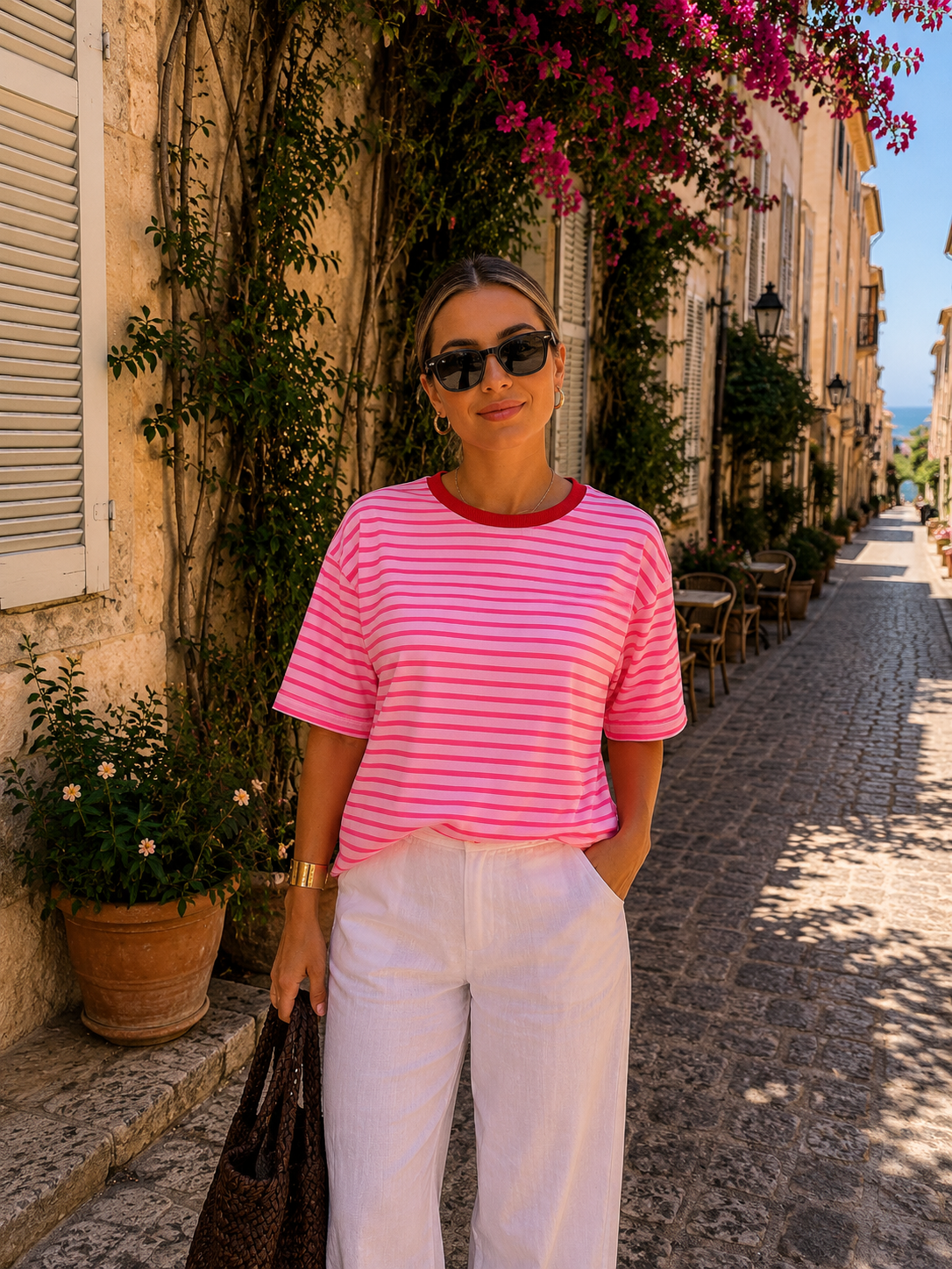 OPEN HEART SHIRT (Light Pink/Neon Pink)