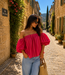 GIGI OFF SHOULDER TOP STRIPES (RED/PINK)