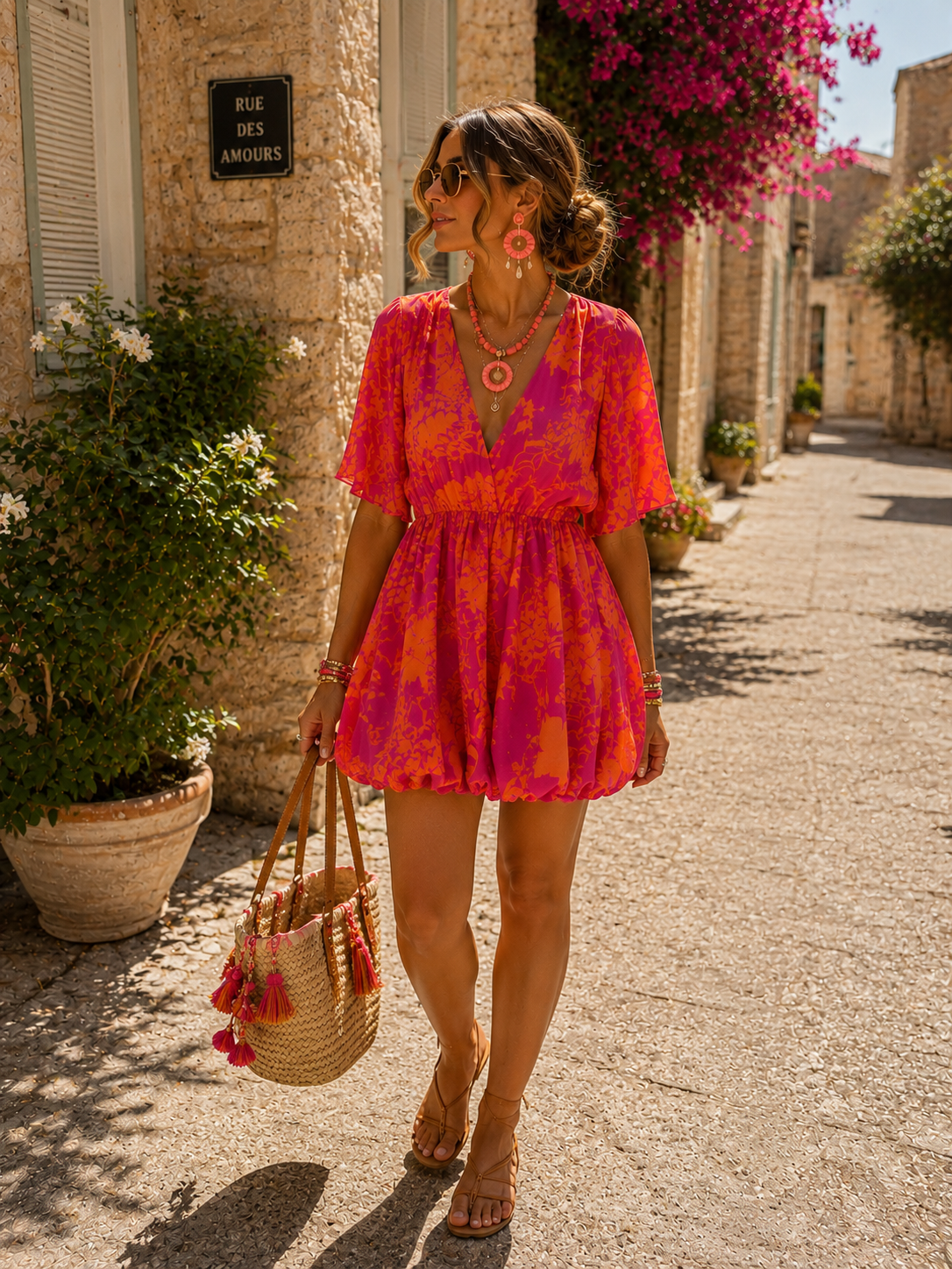 CAMELIA Flower Dress (Fuschia)