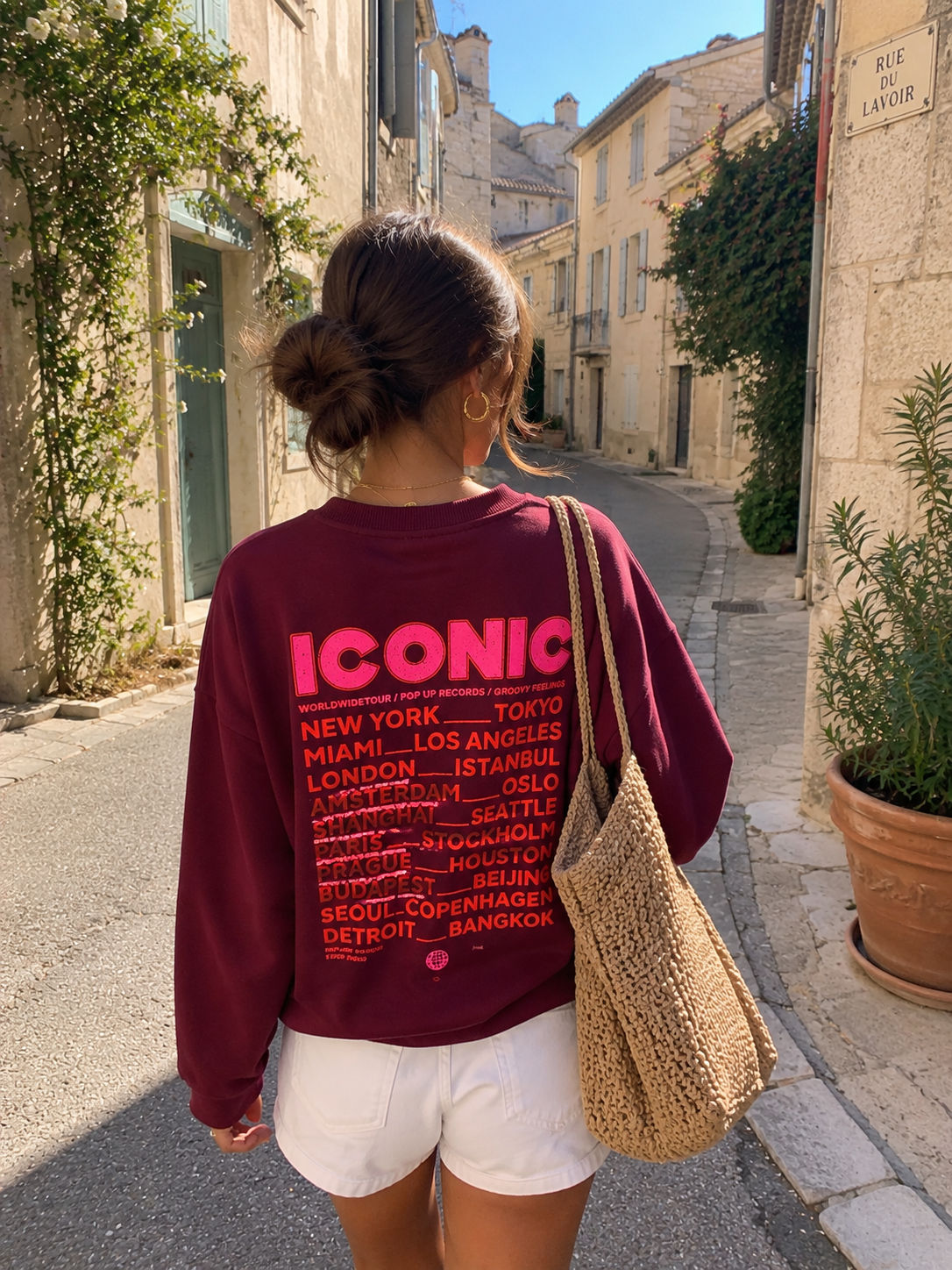 ICONIC Sweater (Bordeaux/Neon Pink)