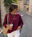 ICONIC Sweater (Bordeaux/Neon Pink)