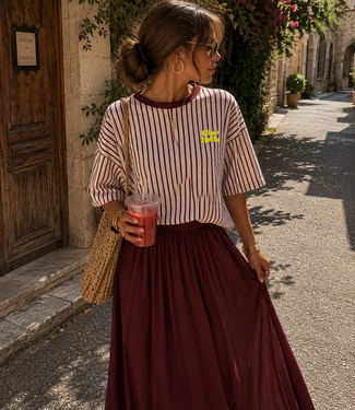 CIAO BELLA Stripes T-shirt (Bordeaux/Grey Melee)