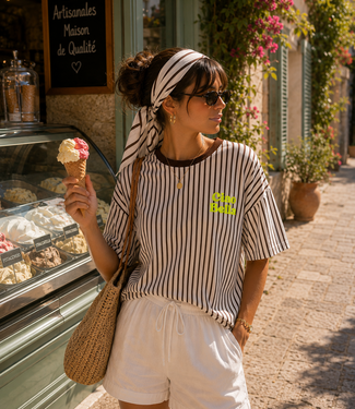 CIAO BELLA Stripes T-shirt (Brown/White)
