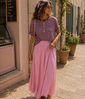 FAITH Stripes T-shirt (Light Pink/Brown)