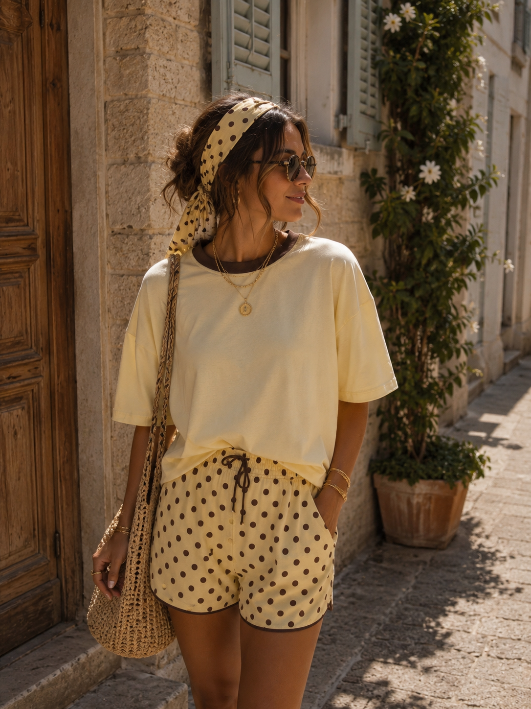 YOYA T-shirt (Yellow/Brown