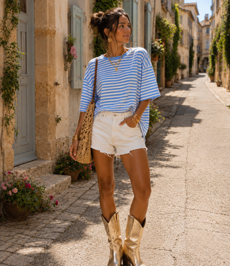 FAITH Stripes T-shirt (Sky Blue/White)
