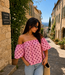 GIGI OFF SHOULDER TOP POLKADOT (BERRY/PINK)