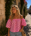 GIGI OFF SHOULDER TOP POLKADOT (BERRY/PINK)