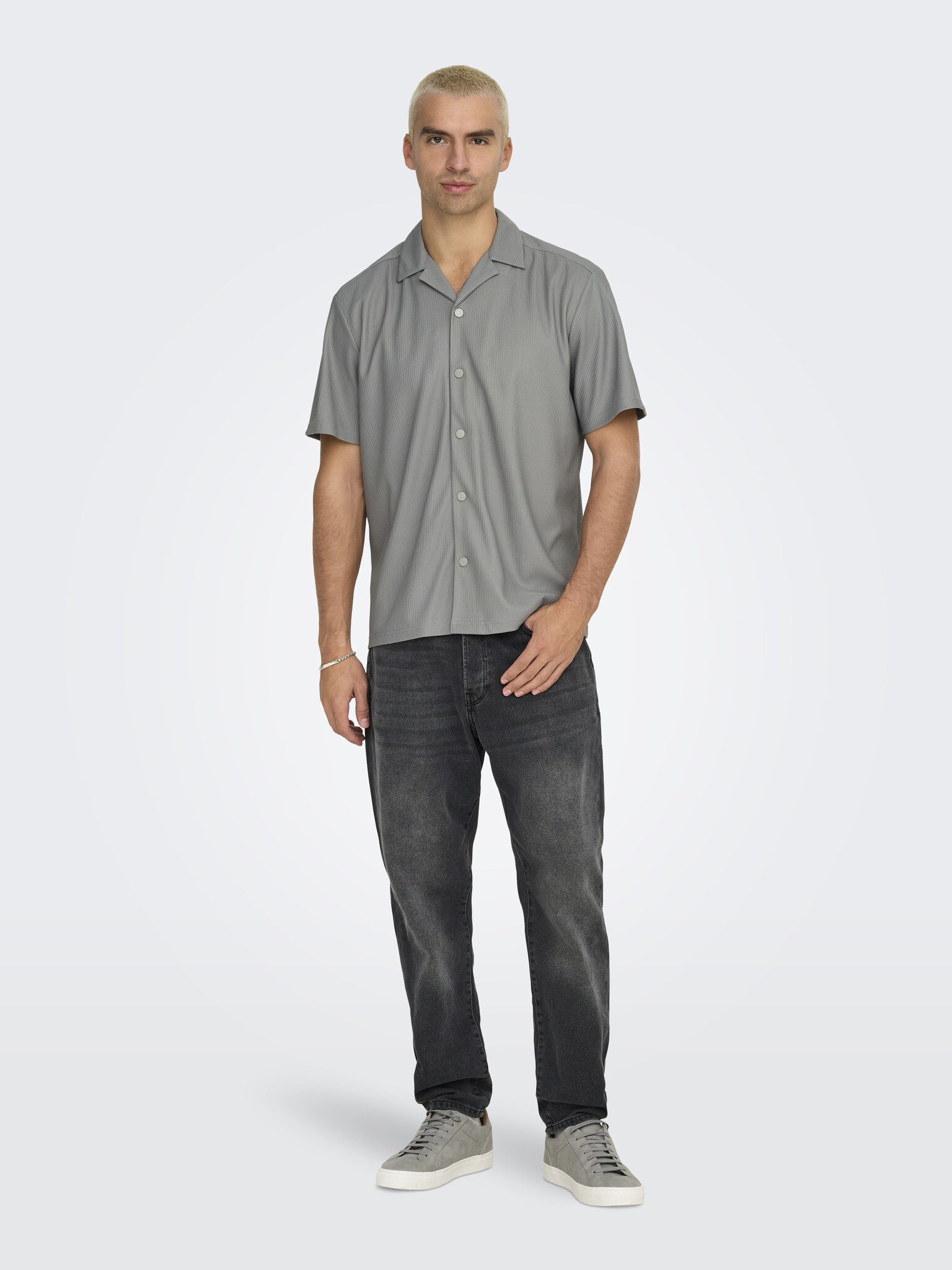 ONSKARI LIFE RLX RESORT S PLIZZE SHIRT (LIMESTONE)