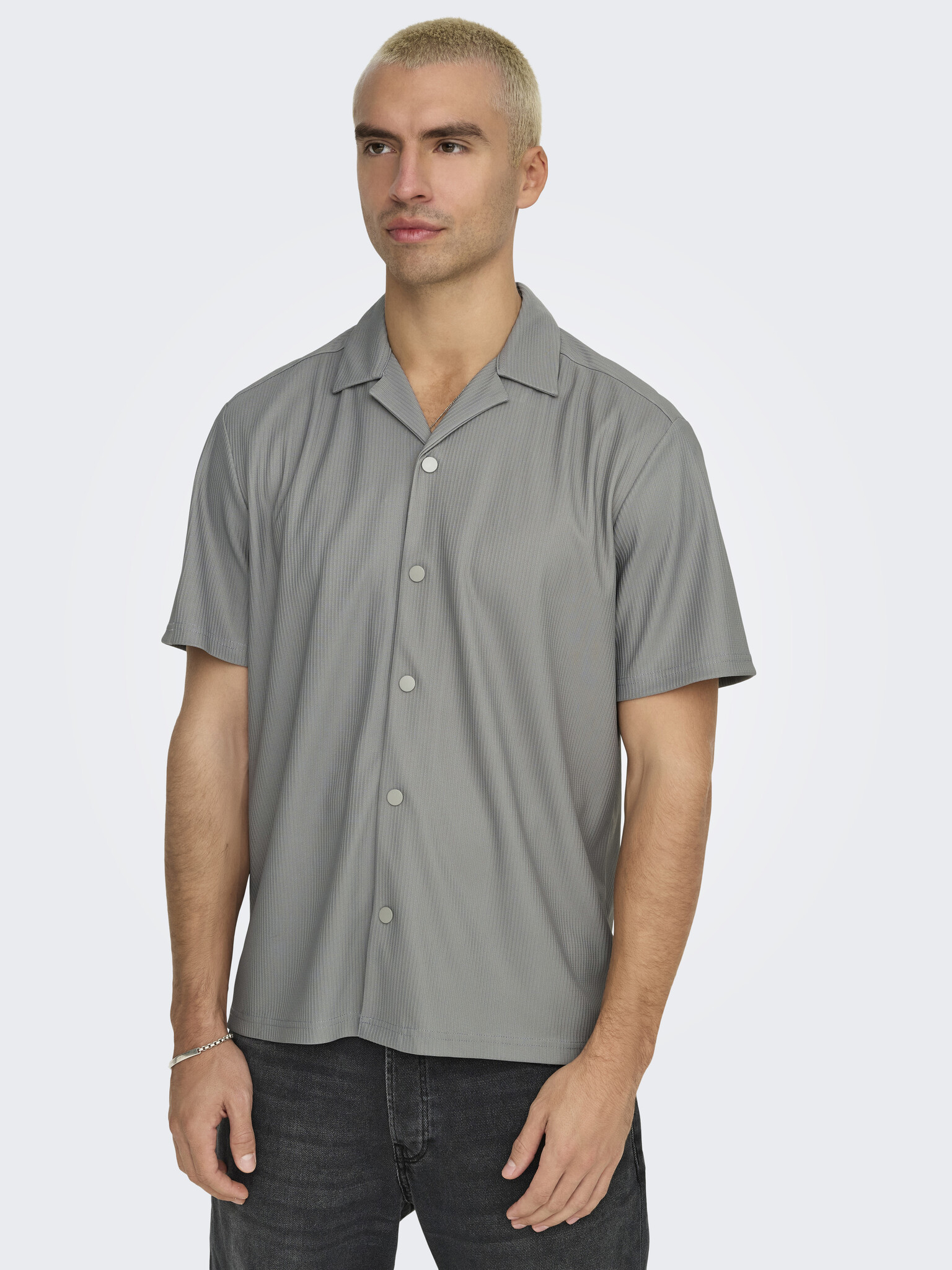 ONSKARI LIFE RLX RESORT S PLIZZE SHIRT (LIMESTONE)