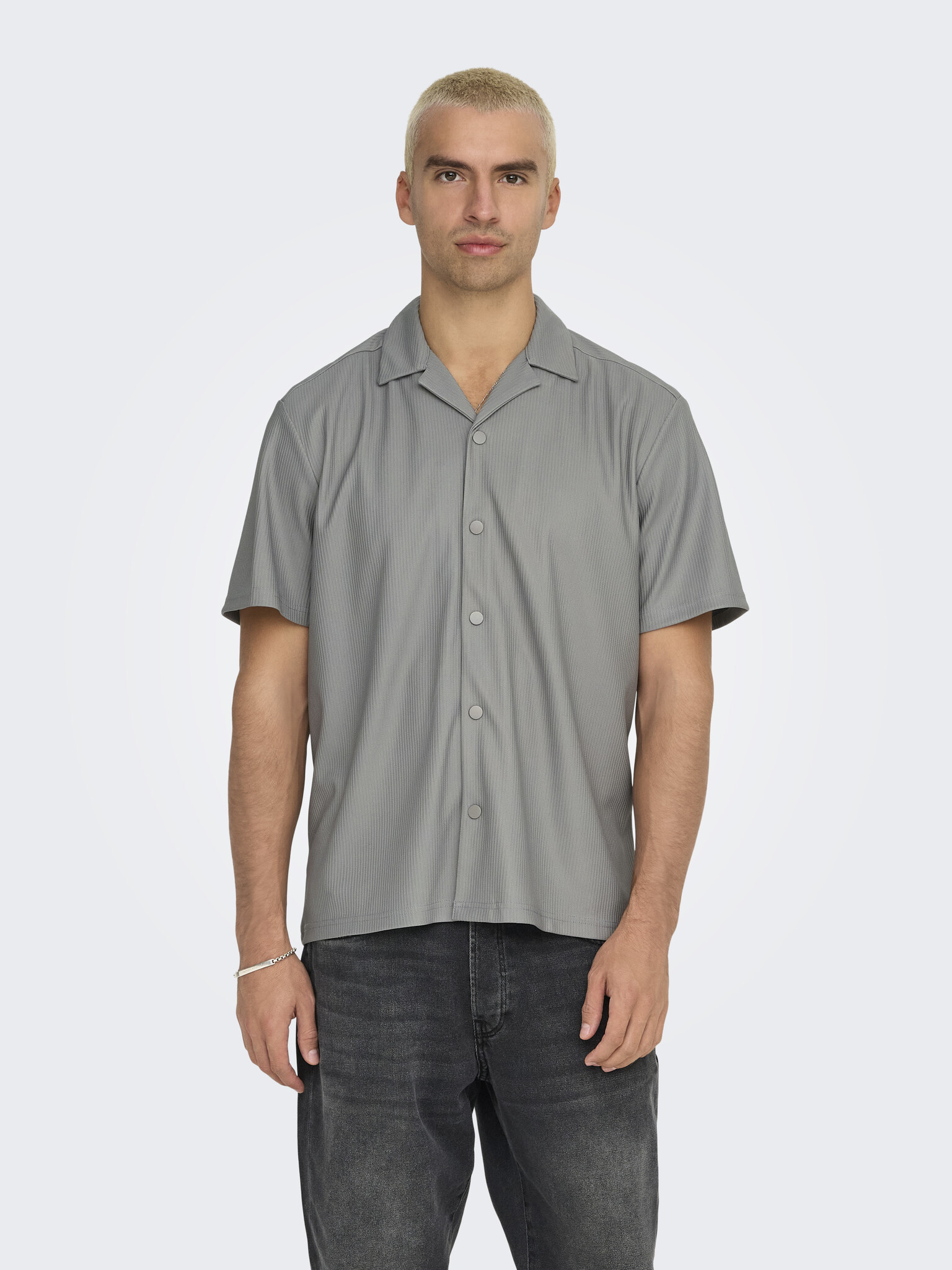 ONSKARI LIFE RLX RESORT S PLIZZE SHIRT (LIMESTONE)