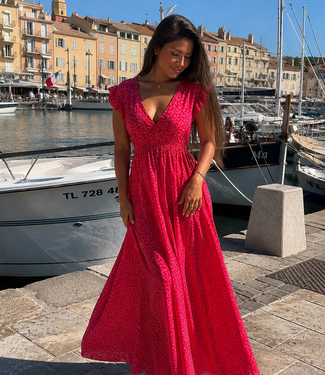 MIA Leopard Long Dress (Red/Pink)
