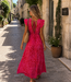 MIA Zebra Long Dress (Red/Pink)