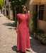 MIA B.Stripes Long Dress (Light Pink/Red)