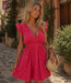 TIA Leopard Midi Dress (Red/Pink)
