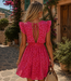 TIA Leopard Midi Dress (Red/Pink)