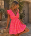 TIA Motif Midi Dress (Hot Pink)