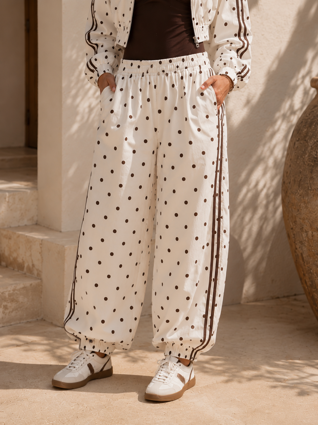 LISA Polka Dots Pants (White/Black)