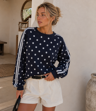 POPO Polka Dots Sweater (Navy/White)