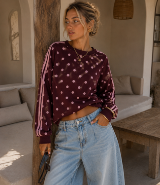 POPO Polka Dots Sweater (Bordeau/Pink)