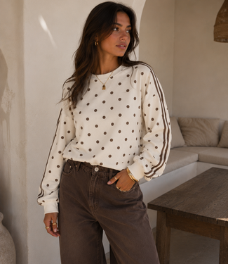 POPO Polka Dots Sweater (Cream/Brown)