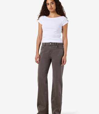 NOISY MAY NMYOLANDA MW STRAIGHT JEANS COLORED (Chocolate Brown)