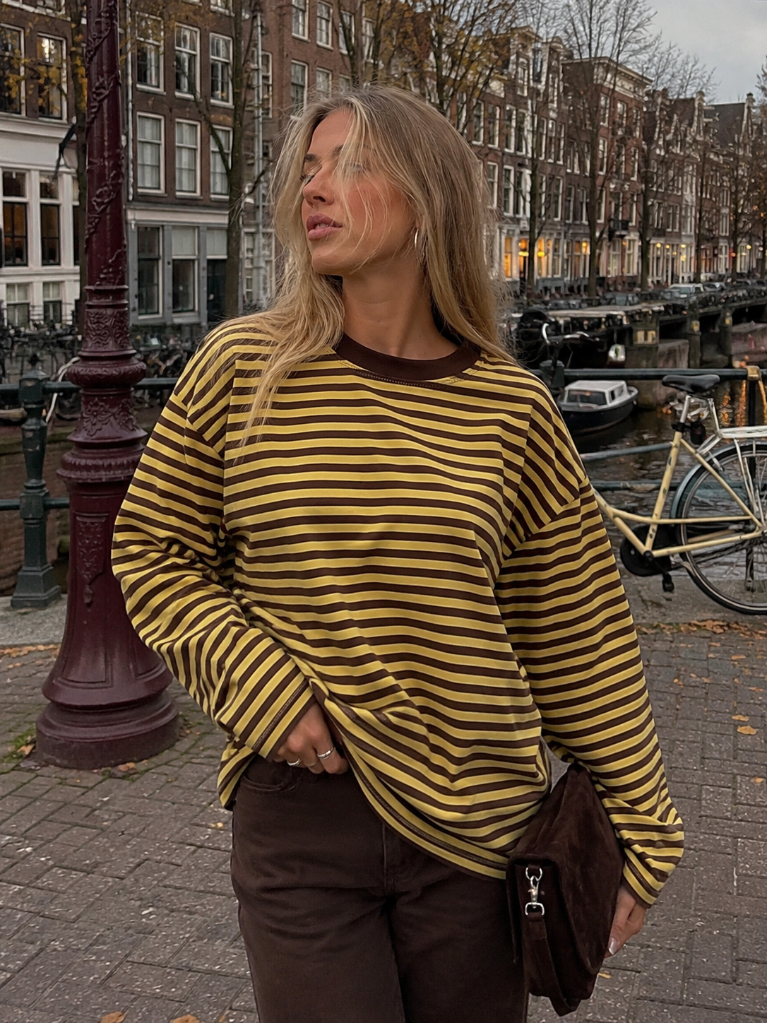 ESMEE Stripes LS Shirt (Yellow/Brown)