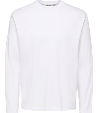 Only & Sons ONSFRED LIFE RLX LS TEE NOOS (BRIGHT WHITE)