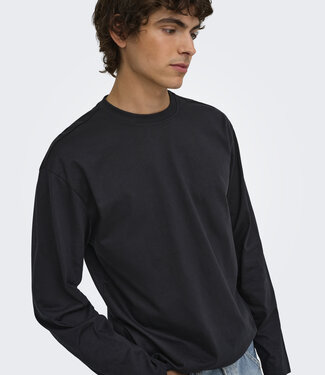 Only & Sons ONSFRED LIFE RLX LS TEE NOOS (BLACK)